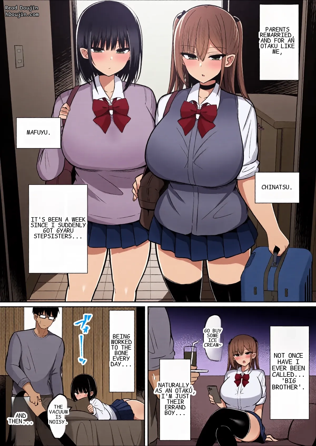 [Cinnamon Tou (Cinnamon)] Ikinari Gyaru Shimai ~ Oya no Saikon de Dekita Gyaru Shimai ni Chinpo Kasu Hanashi